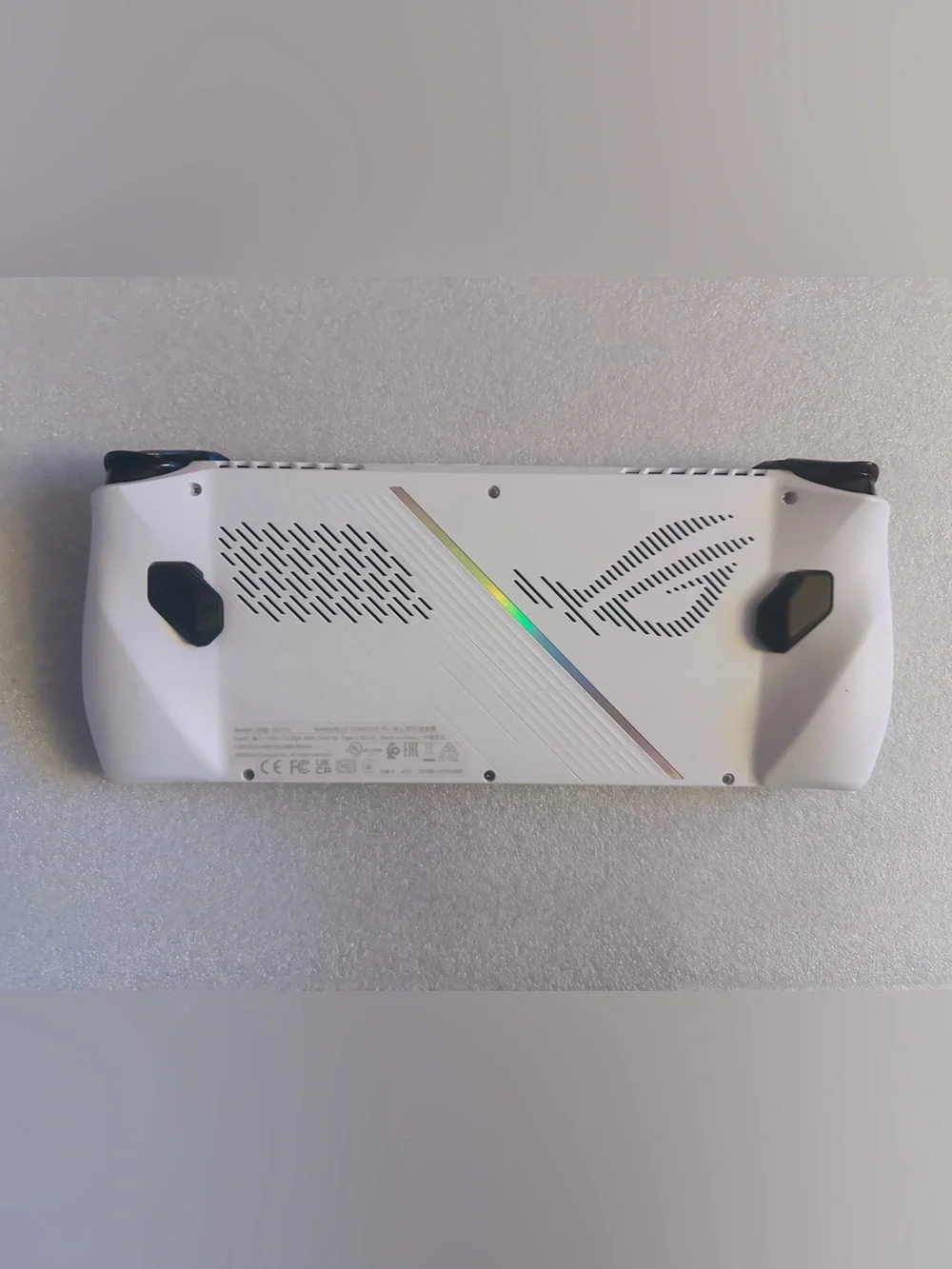 White Handheld Gaming Console with RGB Analog Rings